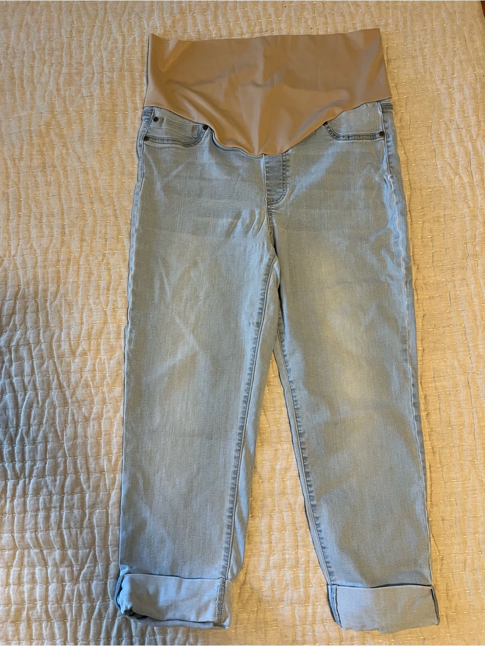 Liverpool Maternity Light Blue Denim Capri Jeans Full Panel size 14/32